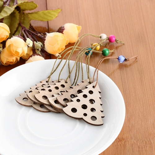 10pcs Assorted Christmas Tree Ornament Wooden