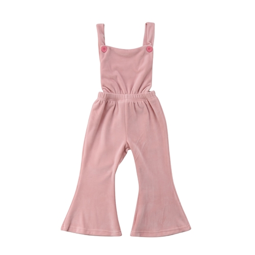 Newborn Baby Solid Girl Long Jumpsuit Romper