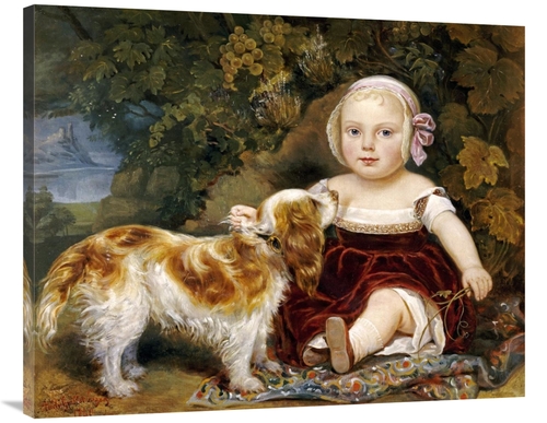 Global Gallery GCS-268038-40-142 40 in. A Young Child with a Spaniel A