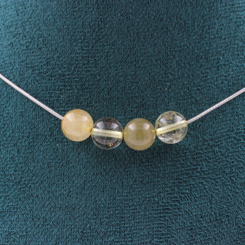 Rutilated Quartz 8 mm 4 beads necklace