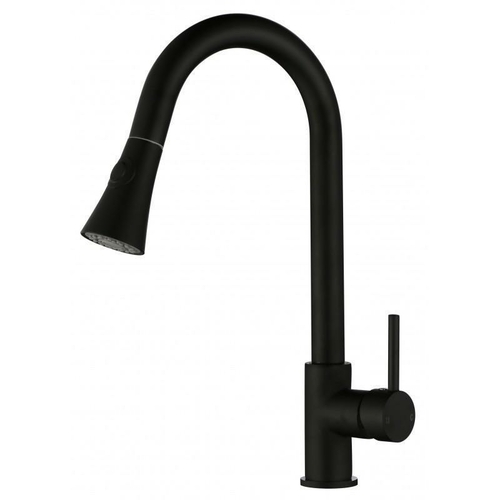 Euro Round Matte Black Kitchen Sink Pull Out Faucet