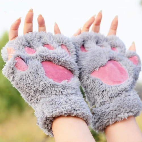 Women Winter Warm Cat-pad Cat Paw Gloves