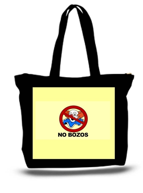 No Bozos Large Tote New Zipper Bag