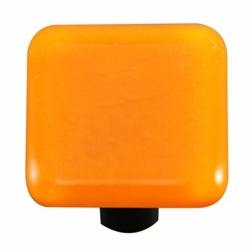 Hot Knobs HK1009-KA Pumpkin Orange Square Glass Cabinet Knob - Aluminu