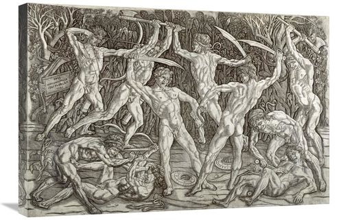 Global Gallery GCS-282678-30-142 30 in. Battle of Ten Naked Men Art Pr