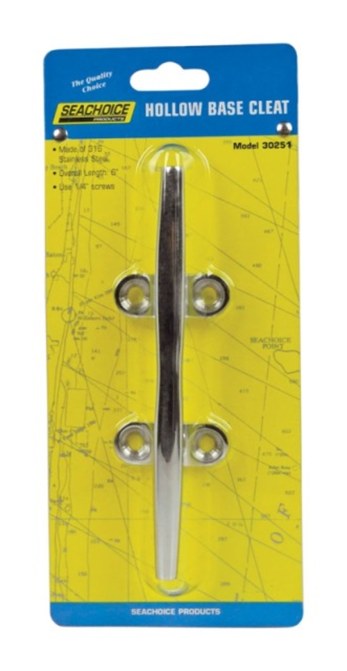 Seachoice 30251 Stainless Steel Hollow Base Cleat  6 in.