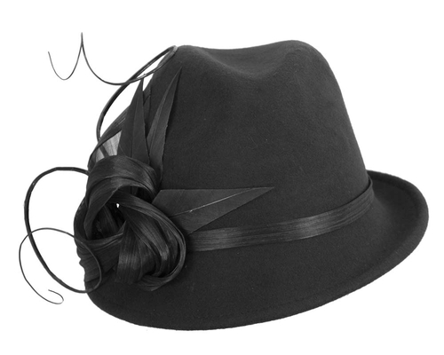 Black fashion trilby hat