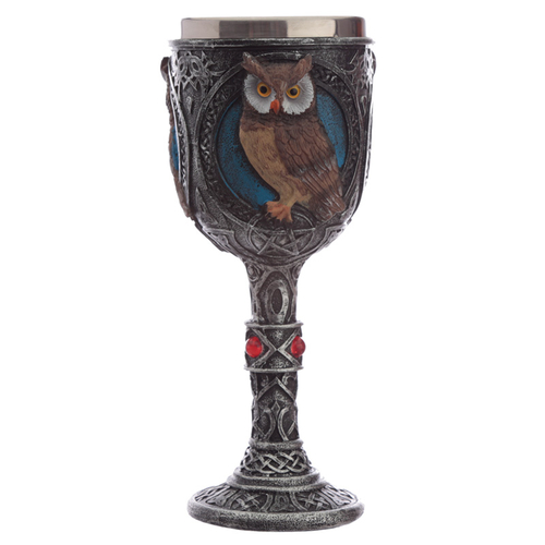 Decorative Fantasy Celtic Owl Goblet