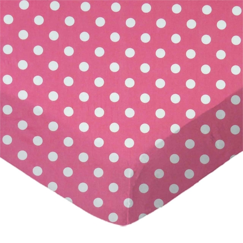 SheetWorld Fitted Portable Mini Crib Sheet - 100% Cotton Woven - Polka