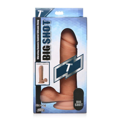 Curve Toys Big Shot 7 in. Vibrating Silicone Dildo with Balls &