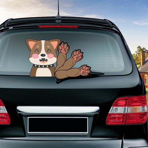 Car Styling Cute Dog with Collar Waving Wiper