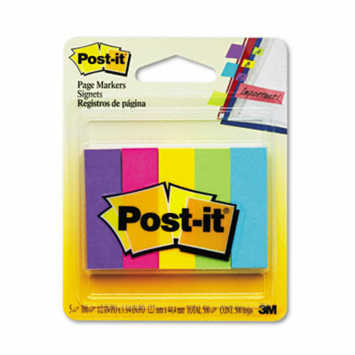 Sticky note Flags 670-5AU Page Markers- Five Assorted Ultra Colors- 5 
