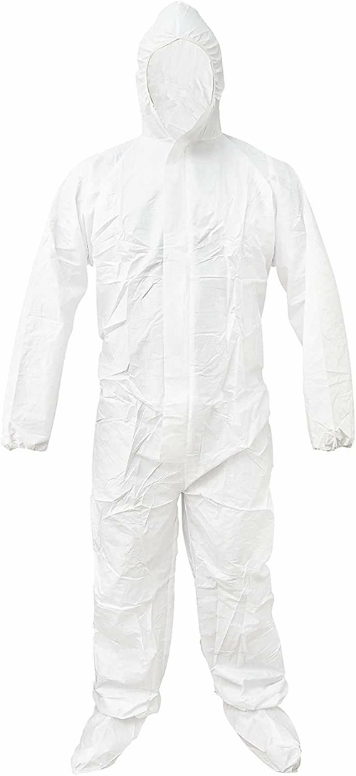 Disposable Coverall XX-Large Size. White Microporous Polypropylene