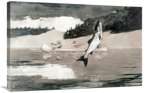 Global Gallery GCS-278019-36-142 36 in. Flying Fish on Lake John Art P