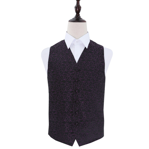 Swirl Waistcoat - Black & Purple, 38'