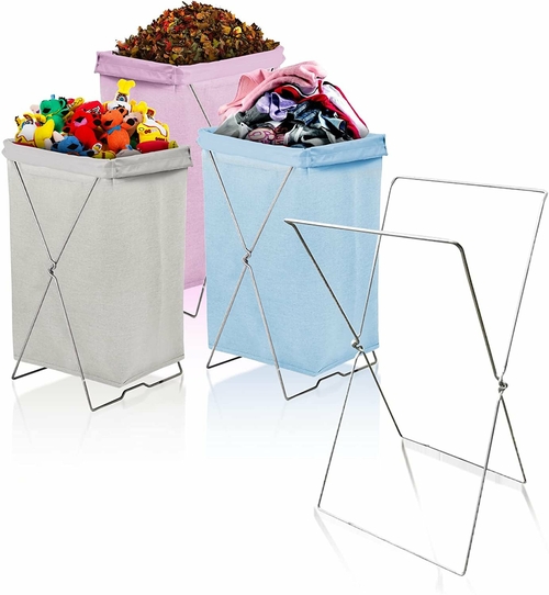 Hamper Stand 18 x 14 x 32. X-Frame Portable Folding Bag Holder Stand