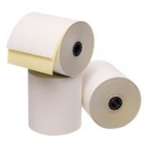 3.0 in. x 100 ft. White /Canary Carbonless Paper POS Rolls (50 rolls