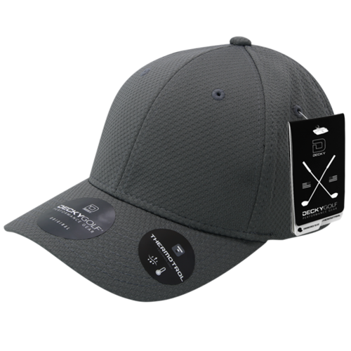 Decky 6202-PL-CHA-06 Dimple Low Crown Flex Cap - Charcoal, Small &