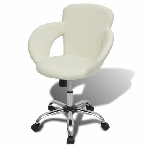 Professional Salon Spa Stool with Armrest Swivel White