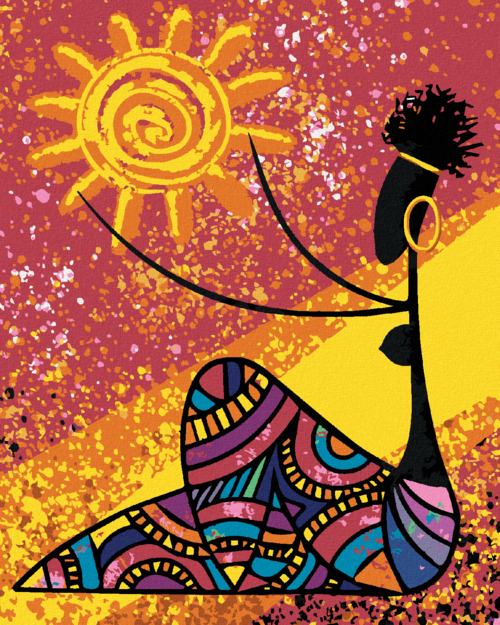 Zuty - Paint by Numbers - WOMAN HOLDING THE SUN, 40x50 cm