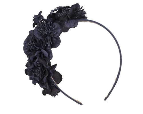 Navy flower headband racing fascinator