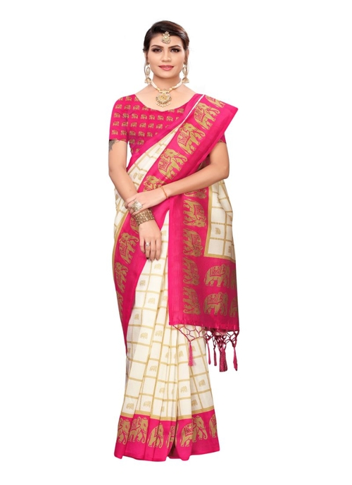 Generic Women's Art Silk Saree (Multi, 5-6 Mtrs)