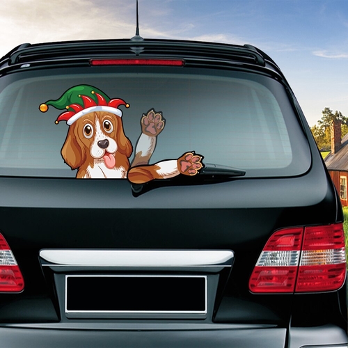 Beagle Waving Wiper Decals PVC Car Styling Rear