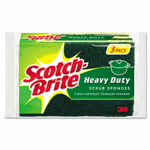 Scotch-Brite HD-3 Heavy-Duty Scrub Sponge- 4 1/2 x 2 7/10 x 6/10&q