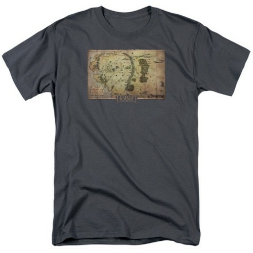 Trevco The Hobbit-Middle Earth Map Short Sleeve Adult 18-1 Tee- Charco