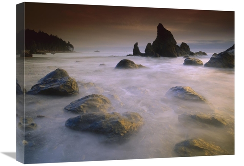 Global Gallery GCS-397044-1824-142 18 x 24 in. Sea Stack & Rocks Along