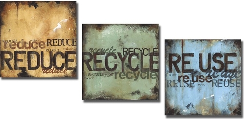 Artistic Home Gallery 1212651S-Reduce-Recycle-Re-Use-by Wani Pasion-Ca