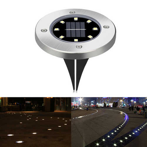 4PCS 8 LEDs Solar Powered Lamp IP65 Waterproof