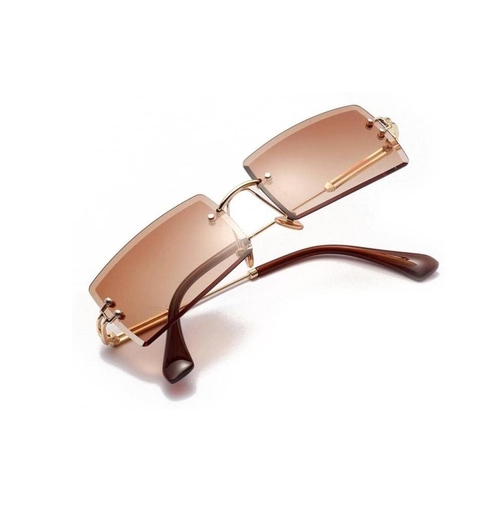UV Protection Rectangular Sunglasses Frameless Design (Free Size) (For