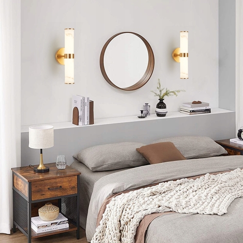 Golden and Elegant Resin Wall Sconce,Set of 2,Modern Vertical Light