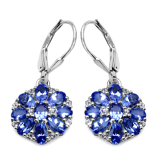 4.46 Carat Genuine Tanzanite & White Topaz .925 Sterling Silver