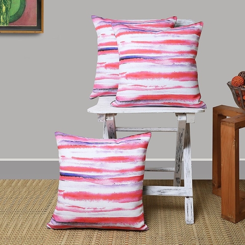 Abstract smudged brush strokes printed canvas cushion