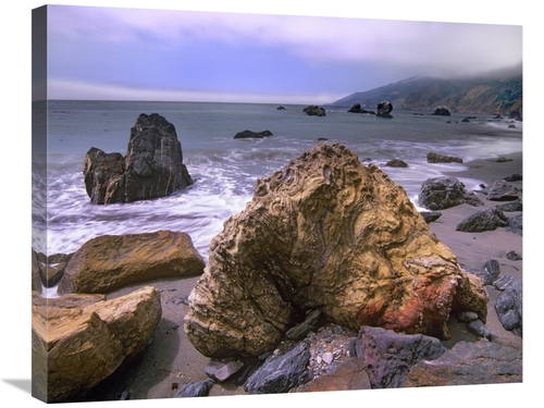 Global Gallery GCS-396227-2228-142 22 x 28 in. Rocks on Kirk Creek Bea