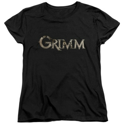 Trevco Grimm-Logo Short Sleeve Womens Tee, Black - Large