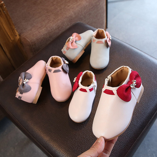 Baby Kids Girls Warm Winter Leather Boots