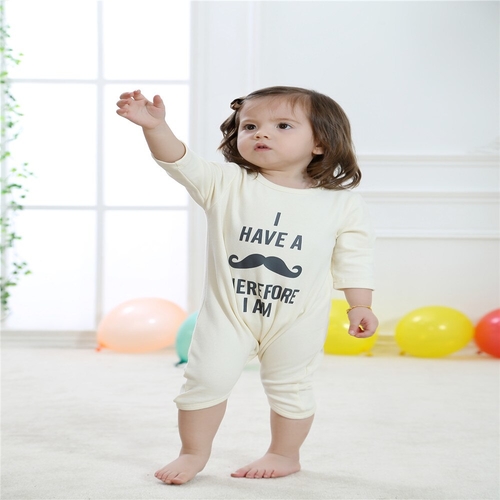 Newborn Gilrs Cotton Mustache Rompers Infant Baby