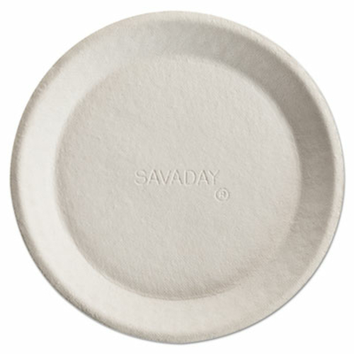 Huh 10117 10 in. Savaday Molded Fiber Plates, White
