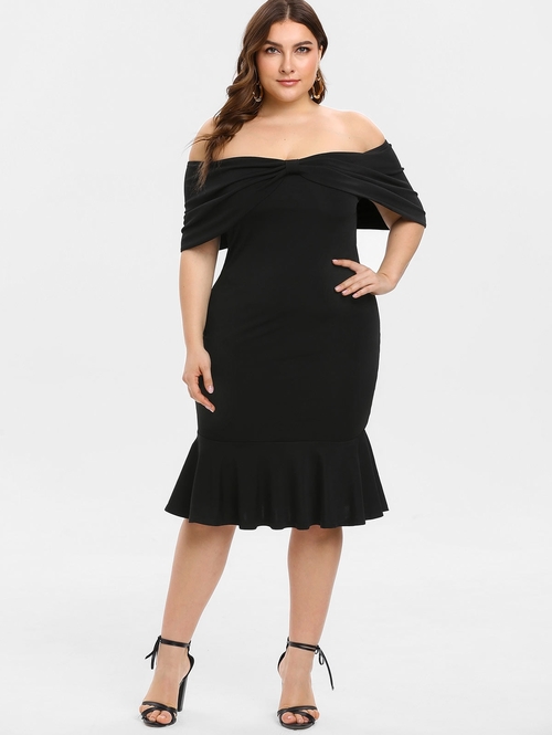  Women Plus Size 5XL Off Shoulder Bodycon