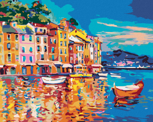 Paint by Numbers - SHIPS AT SEA BY THE HARBOUR