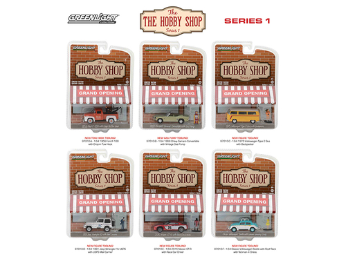 The Hobby Shop Series 1, 6pc Diecast Car Set 1/64 Diecast Model Cars