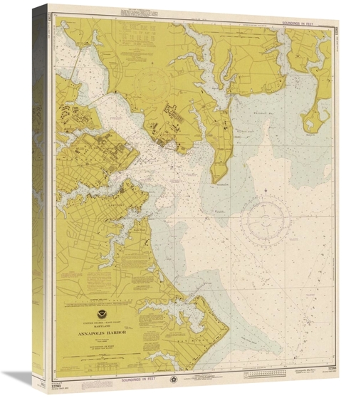 Global Gallery GCS-450538-22-142 22 in. Nautical Chart - Annapolis Har