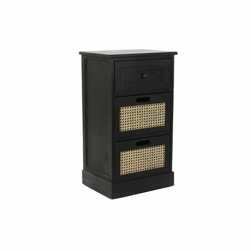 Chest of drawers DKD Home Decor Black Natural Wood Paolownia wood