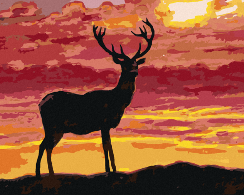 Paint by Numbers - DEER AND THE SUNSET