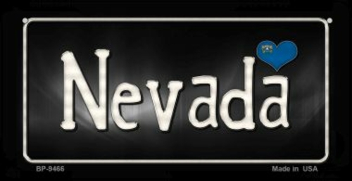 Smart Blonde BP-9466 3 x 6 in. Nevada Flag Script Novelty Metal Bicycl