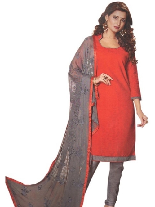 Women's Salwar Suit Unstitched Dress Material _Red