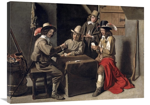 Global Gallery GCS-278209-36-142 36 in. Soldiers Playing Cards Art Pri